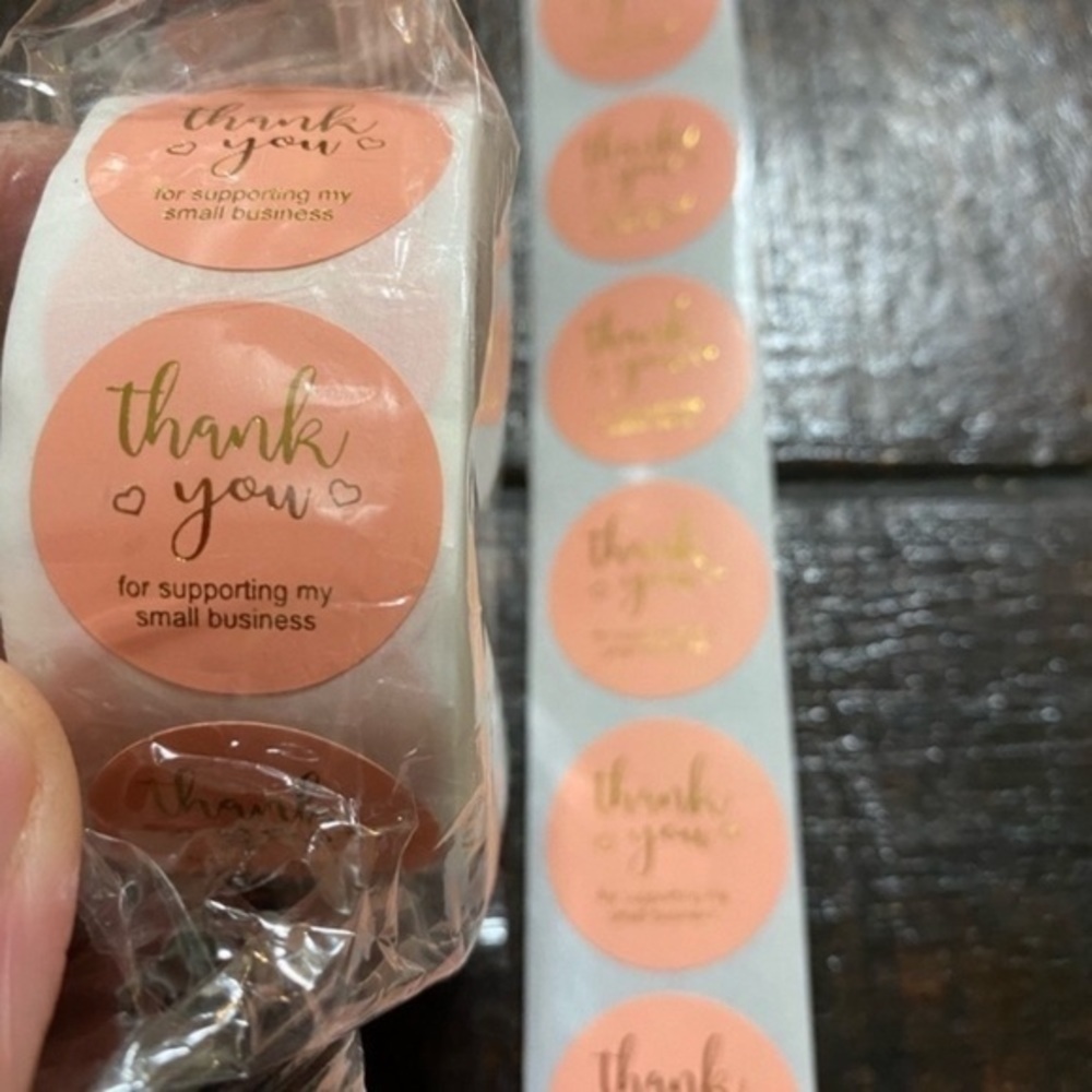100- 1 inch thank you stickers